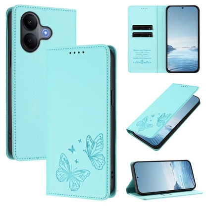 Strong Magnetic Dual Butterfly RFID Vegan Leather Phone Case, For vivo V60 Lite 5G Global, For vivo iQOO Neo10 Pro+