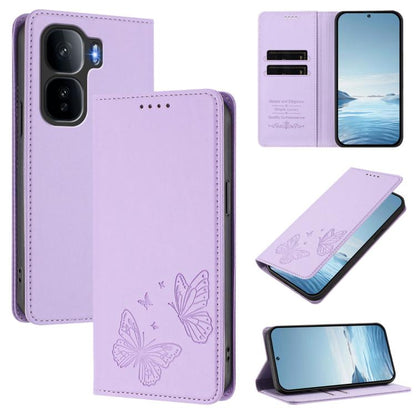 Strong Magnetic Dual Butterfly RFID Vegan Leather Phone Case, For vivo V60 Lite 5G Global, For vivo iQOO Neo10 Pro+