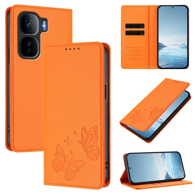 Strong Magnetic Dual Butterfly RFID Vegan Leather Phone Case, For vivo V60 Lite 5G Global, For vivo iQOO Neo10 Pro+