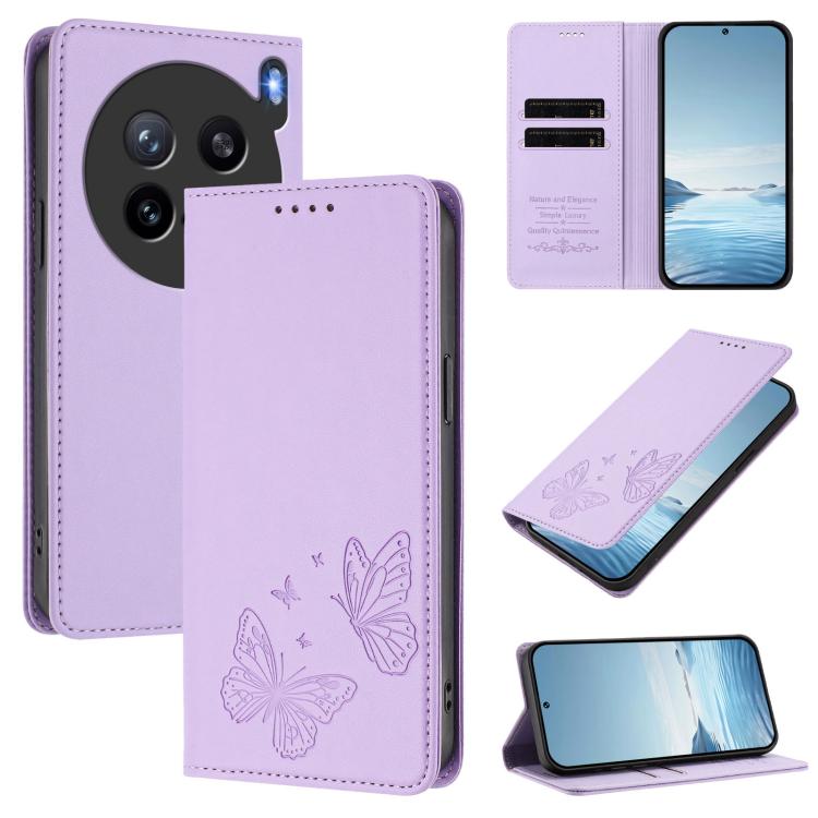 Strong Magnetic Dual Butterfly RFID Vegan Leather Phone Case, For vivo Y29s 5G Global / Y19 5G India, For vivo X200s 5G