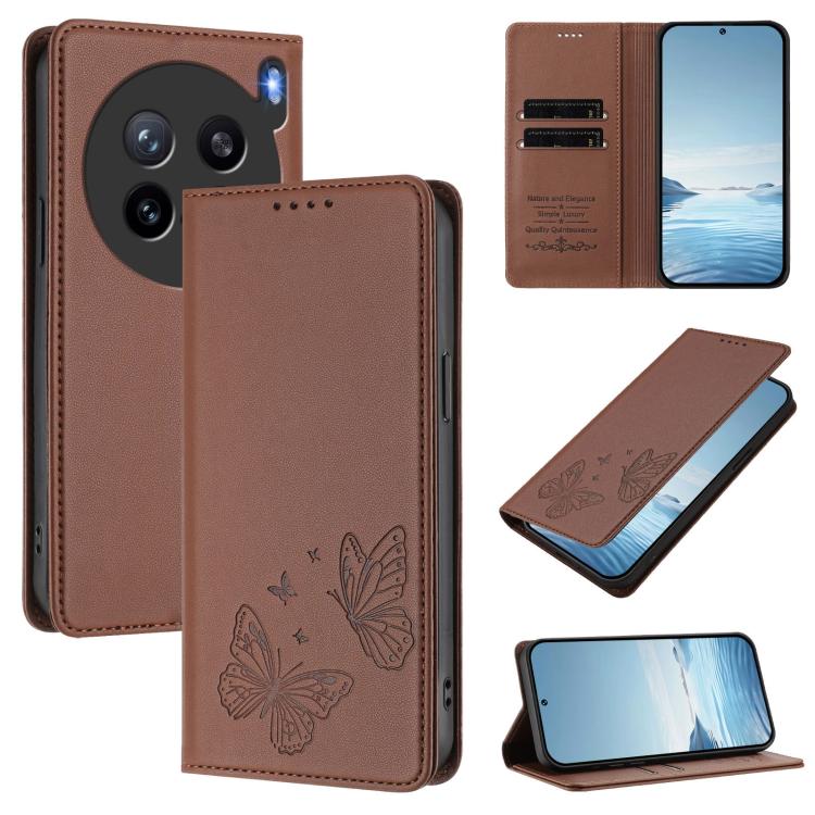Strong Magnetic Dual Butterfly RFID Vegan Leather Phone Case, For vivo Y29s 5G Global / Y19 5G India, For vivo X200s 5G