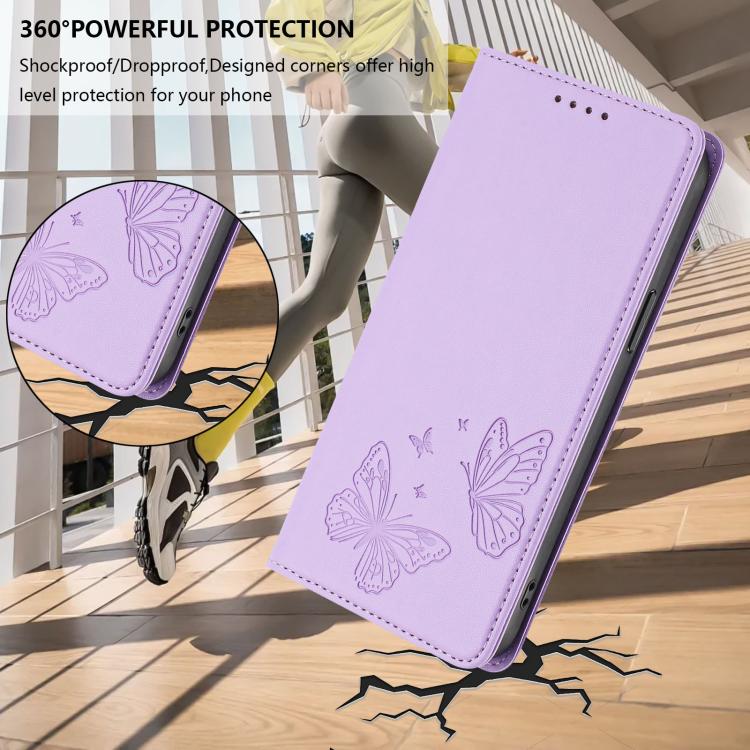 Strong Magnetic Dual Butterfly RFID Vegan Leather Phone Case, For vivo Y29 4G Global / T4x 5G / Y300T 5G, For vivo V50 Lite 5G / 4G Global