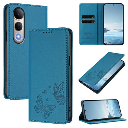 Strong Magnetic Dual Butterfly RFID Vegan Leather Phone Case, For vivo Y29 4G Global / T4x 5G / Y300T 5G, For vivo V50 Lite 5G / 4G Global