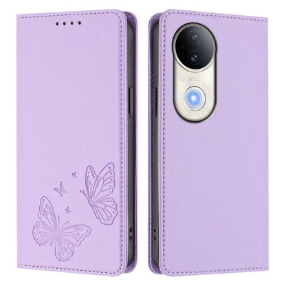 Strong Magnetic Dual Butterfly RFID Vegan Leather Phone Case, For vivo S20 5G, For vivo S20 Pro 5G