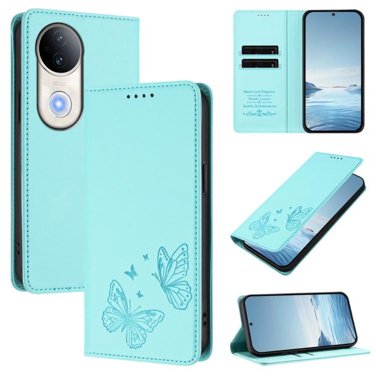 Strong Magnetic Dual Butterfly RFID Vegan Leather Phone Case, For vivo S20 5G, For vivo S20 Pro 5G