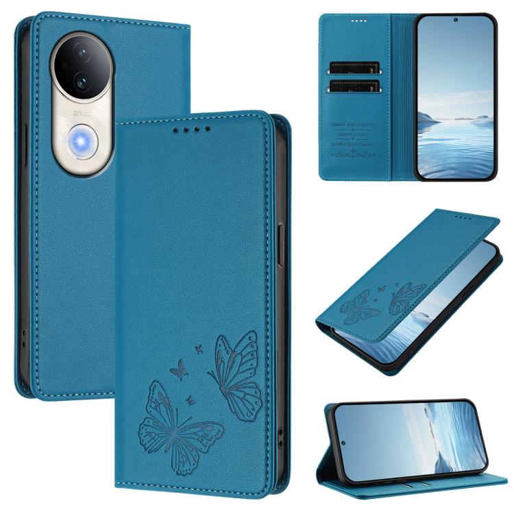Strong Magnetic Dual Butterfly RFID Vegan Leather Phone Case, For vivo S20 5G, For vivo S20 Pro 5G