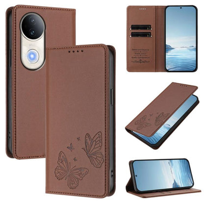 Strong Magnetic Dual Butterfly RFID Vegan Leather Phone Case, For vivo S20 5G, For vivo S20 Pro 5G