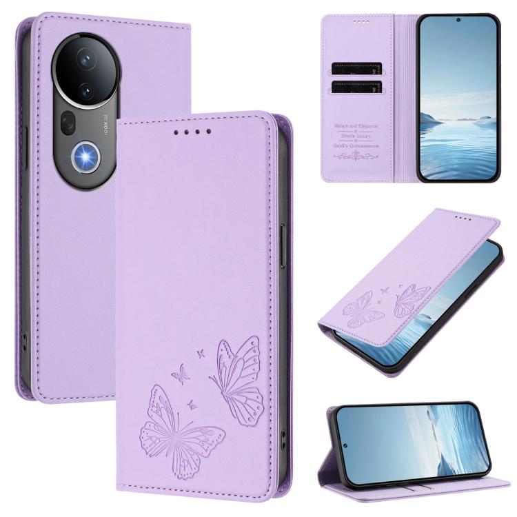 Strong Magnetic Dual Butterfly RFID Vegan Leather Phone Case, For vivo S20 5G, For vivo S20 Pro 5G