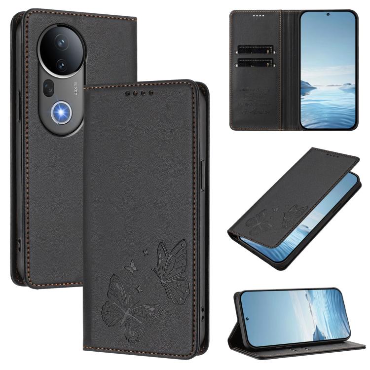 Strong Magnetic Dual Butterfly RFID Vegan Leather Phone Case, For vivo S20 5G, For vivo S20 Pro 5G