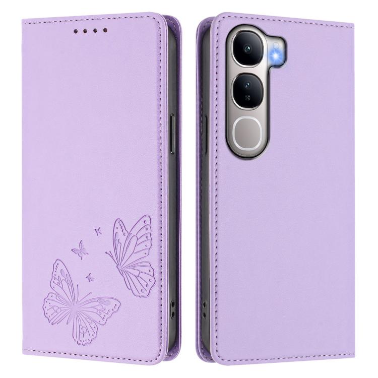 Strong Magnetic Dual Butterfly RFID Vegan Leather Phone Case, For vivo Y300 5G IDN / V40 Lite 5G / 4G IDN, For vivo X200 5G