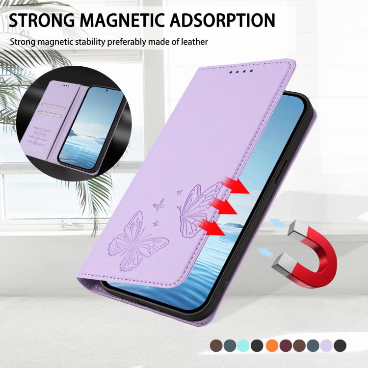 Strong Magnetic Dual Butterfly RFID Vegan Leather Phone Case, For vivo X200 Pro mini, For vivo X200 Pro 5G