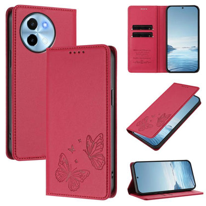 Strong Magnetic Dual Butterfly RFID Vegan Leather Phone Case, For vivo X100s 5G, For vivo Y38 5G / T3x 5G Global