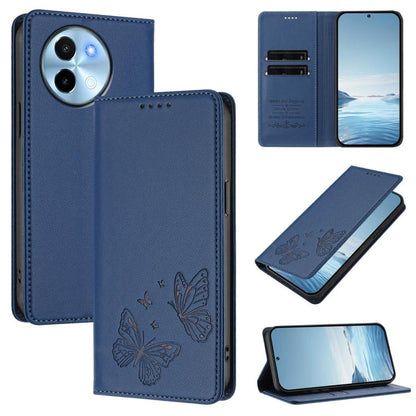 Strong Magnetic Dual Butterfly RFID Vegan Leather Phone Case, For vivo X100s 5G, For vivo Y38 5G / T3x 5G Global
