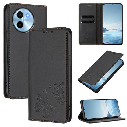Strong Magnetic Dual Butterfly RFID Vegan Leather Phone Case, For vivo X100s 5G, For vivo Y38 5G / T3x 5G Global