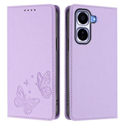 Strong Magnetic Dual Butterfly RFID Vegan Leather Phone Case, For vivo iQOO Neo11, For vivo Y55s 5G / Y55 5G / Y75 5G