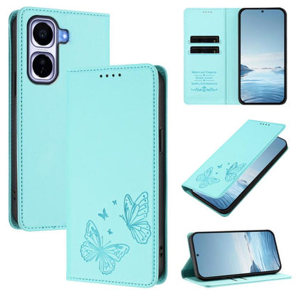 Strong Magnetic Dual Butterfly RFID Vegan Leather Phone Case, For vivo iQOO Neo11, For vivo Y55s 5G / Y55 5G / Y75 5G