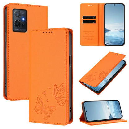 Strong Magnetic Dual Butterfly RFID Vegan Leather Phone Case, For vivo iQOO Neo11, For vivo Y55s 5G / Y55 5G / Y75 5G