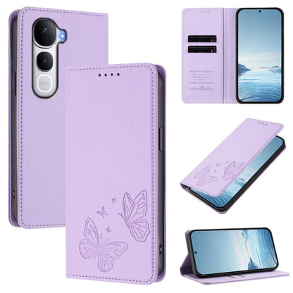 Strong Magnetic Dual Butterfly RFID Vegan Leather Phone Case, For vivo Y400 Pro 5G, For vivo S30 Pro mini 5G