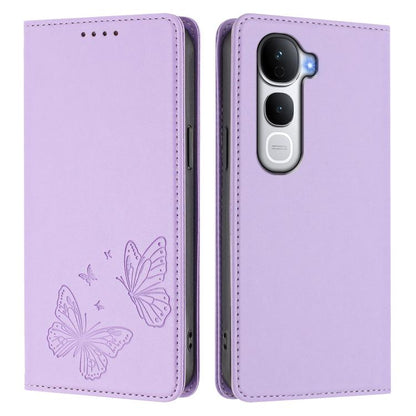 Strong Magnetic Dual Butterfly RFID Vegan Leather Phone Case, For vivo Y400 Pro 5G, For vivo S30 Pro mini 5G