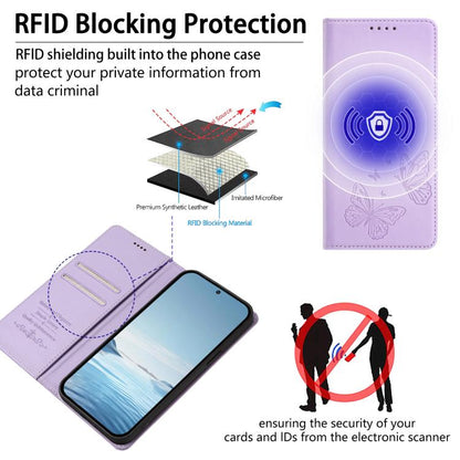 Strong Magnetic Dual Butterfly RFID Vegan Leather Phone Case, For vivo Y400 Pro 5G, For vivo S30 Pro mini 5G