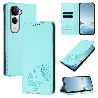 Strong Magnetic Dual Butterfly RFID Vegan Leather Phone Case, For vivo Y400 Pro 5G, For vivo S30 Pro mini 5G