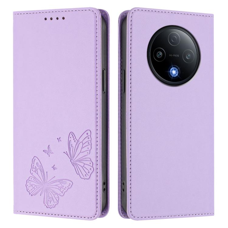 Strong Magnetic Dual Butterfly RFID Vegan Leather Phone Case, For vivo Y500 5G, For vivo Y400 5G / 4G