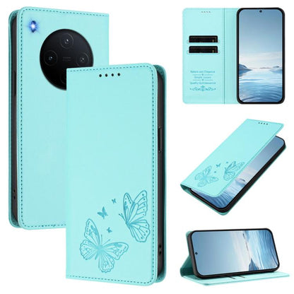 Strong Magnetic Dual Butterfly RFID Vegan Leather Phone Case, For vivo V60 5G / V60e 5G Global, For vivo Y500 Pro 5G