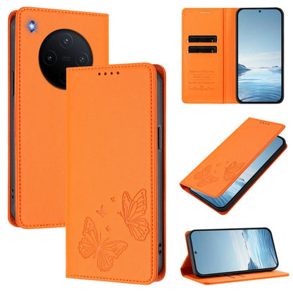 Strong Magnetic Dual Butterfly RFID Vegan Leather Phone Case, For vivo V60 5G / V60e 5G Global, For vivo Y500 Pro 5G