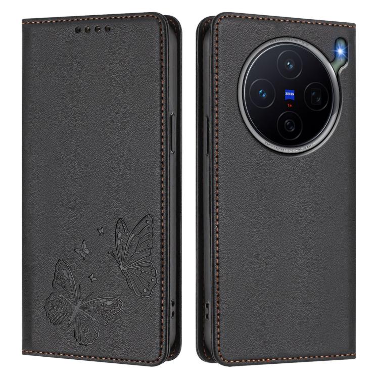 Strong Magnetic Dual Butterfly RFID Vegan Leather Phone Case, For vivo S50 Pro mini / X300 FE 5G  Russia, For vivo X300s