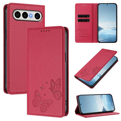 Strong Magnetic Dual Butterfly RFID Vegan Leather Phone Case, For vivo S50 Pro mini / X300 FE 5G  Russia, For vivo X300s