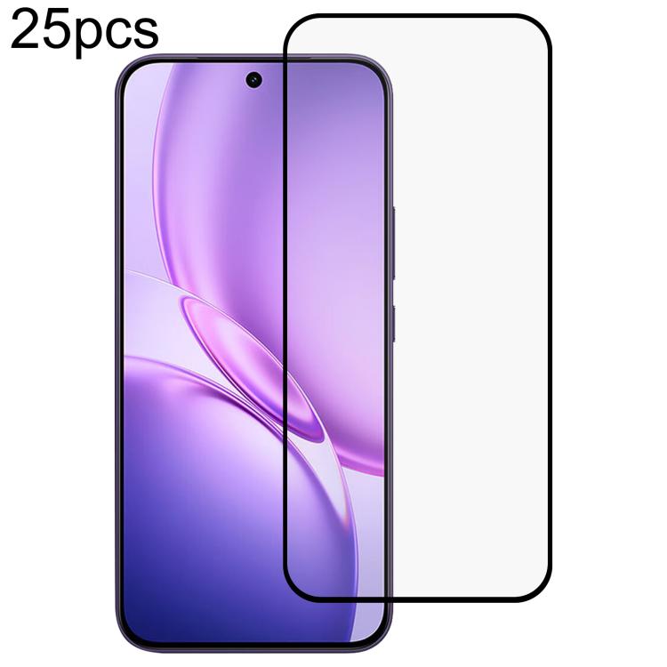 25pcs High Aluminum Full Screen Silk Printing Tempered Glass Film, Support Fingerprint Unlocking, For vivo S60 5G, For vivo Y600 Turbo 5G, For vivo S60 Vitality 5G, For vivo X300 FE 5G Russia, For vivo iQOO 15T 5G, For vivo Y600 Pro 5G, For vivo T5 Pro 5G
