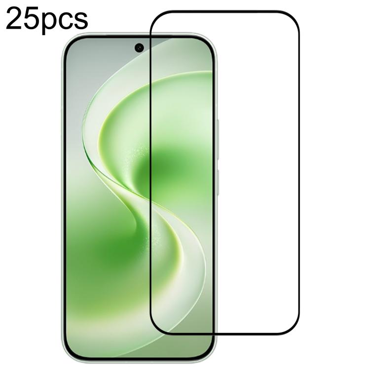 25pcs High Aluminum Full Screen Silk Printing Tempered Glass Film, Support Fingerprint Unlocking, For vivo S60 5G, For vivo Y600 Turbo 5G, For vivo S60 Vitality 5G, For vivo X300 FE 5G Russia, For vivo iQOO 15T 5G, For vivo Y600 Pro 5G, For vivo T5 Pro 5G