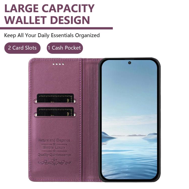 Peony Embossed Magnetic RFID Vegan Leather Phone Case, For vivo iQOO Neo10 Pro+, For vivo Y400 5G / 4G