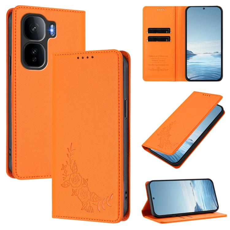 Peony Embossed Magnetic RFID Vegan Leather Phone Case, For vivo iQOO Neo10 Pro+, For vivo Y400 5G / 4G