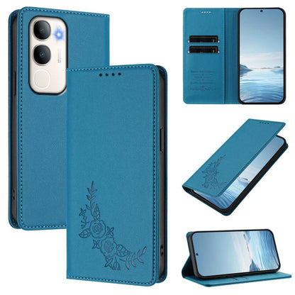 Peony Embossed Magnetic RFID Vegan Leather Phone Case, For vivo Y50 / Y50s / Y50e 5G, For vivo X300s 5G