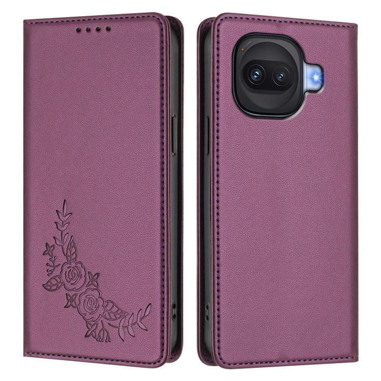 Peony Embossed Magnetic RFID Vegan Leather Phone Case, For vivo iQOO Z11 Turbo 5G, For vivo X300 Ultra 5G