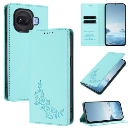 Peony Embossed Magnetic RFID Vegan Leather Phone Case, For vivo iQOO Z11 Turbo 5G, For vivo X300 Ultra 5G
