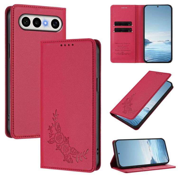 Peony Embossed Magnetic RFID Vegan Leather Phone Case, For vivo S50 Pro mini / X300 FE 5G Russia, For vivo Y27 4G / 5G 2023 Global