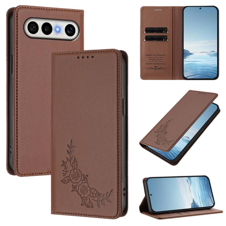 Peony Embossed Magnetic RFID Vegan Leather Phone Case, For vivo S50 Pro mini / X300 FE 5G Russia, For vivo Y27 4G / 5G 2023 Global