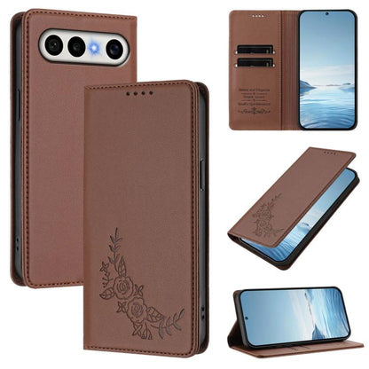 Peony Embossed Magnetic RFID Vegan Leather Phone Case, For vivo S50 Pro mini / X300 FE 5G Russia, For vivo Y27 4G / 5G 2023 Global
