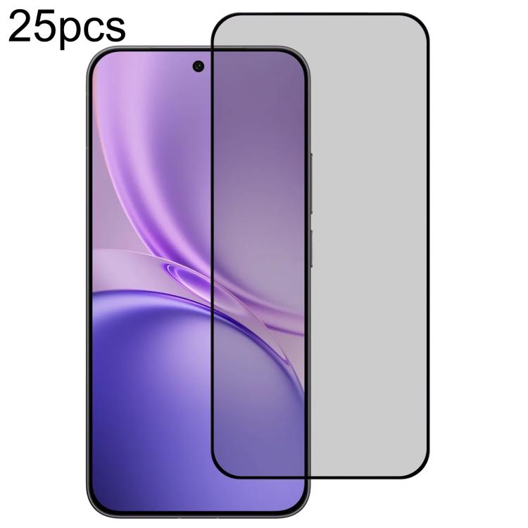 25pcs Full Cover Anti-peeping Tempered Glass Film,  Support Fingerprint Unlocking, For vivo S60 5G, For vivo S60 Vitality 5G, For vivo Y600 Turbo 5G, For vivo X300 FE 5G Russia, For vivo iQOO 15T 5G, For vivo X300s, For vivo V70
