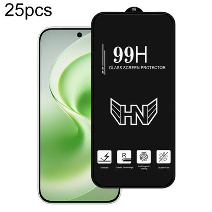 25pcs 0.18mm High Aluminum Large Arc Full Screen Tempered Glass Film, Support Fingerprint Unlocking, For vivo S60 5G, For vivo S60 Vitality 5G, For vivo Y600 Turbo 5G, For vivo X300 FE 5G Russia, For vivo iQOO 15T 5G