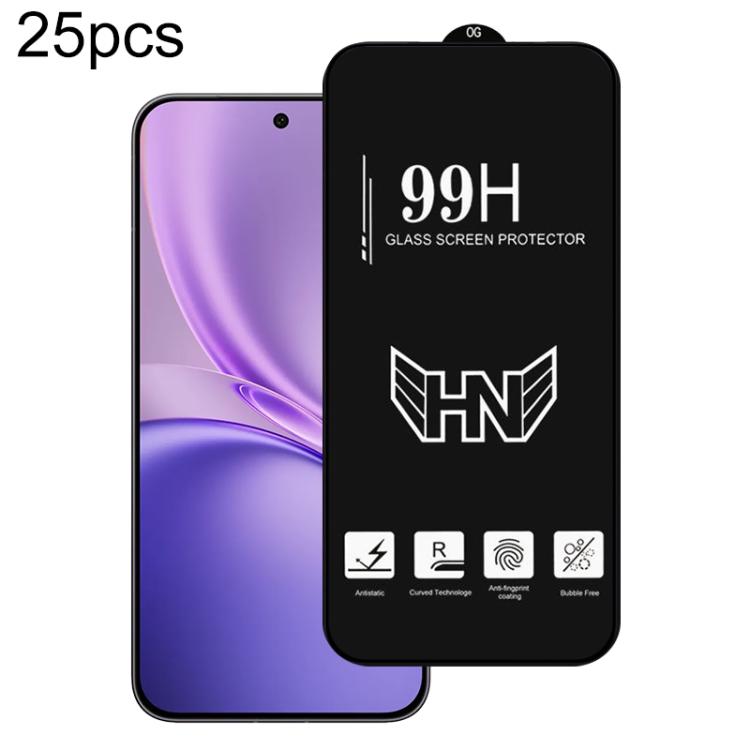 25pcs 0.18mm High Aluminum Large Arc Full Screen Tempered Glass Film, Support Fingerprint Unlocking, For vivo S60 5G, For vivo S60 Vitality 5G, For vivo Y600 Turbo 5G, For vivo X300 FE 5G Russia, For vivo iQOO 15T 5G