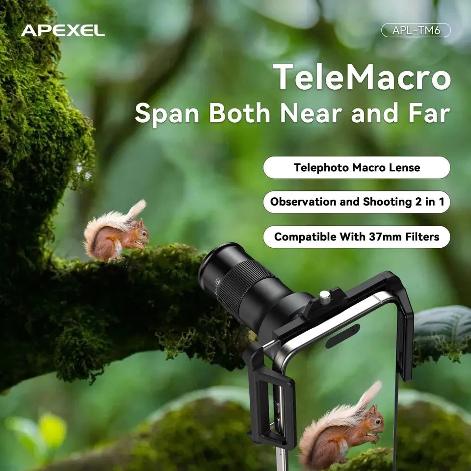 [NEW] Apexel 6x TeleMacro Lens for Mobile Macro Zoom - APEXEL INDIA - Mobile Lens - Mobile Camera Lens - Cellphone Accessories - Phone Lens - Smartphone Lens