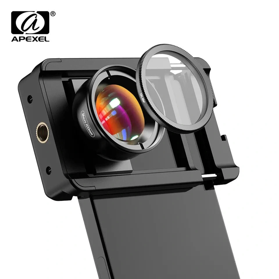 Apexel 100mm Macro Lens, Model Universal, Smartphones iPhones, Lenses