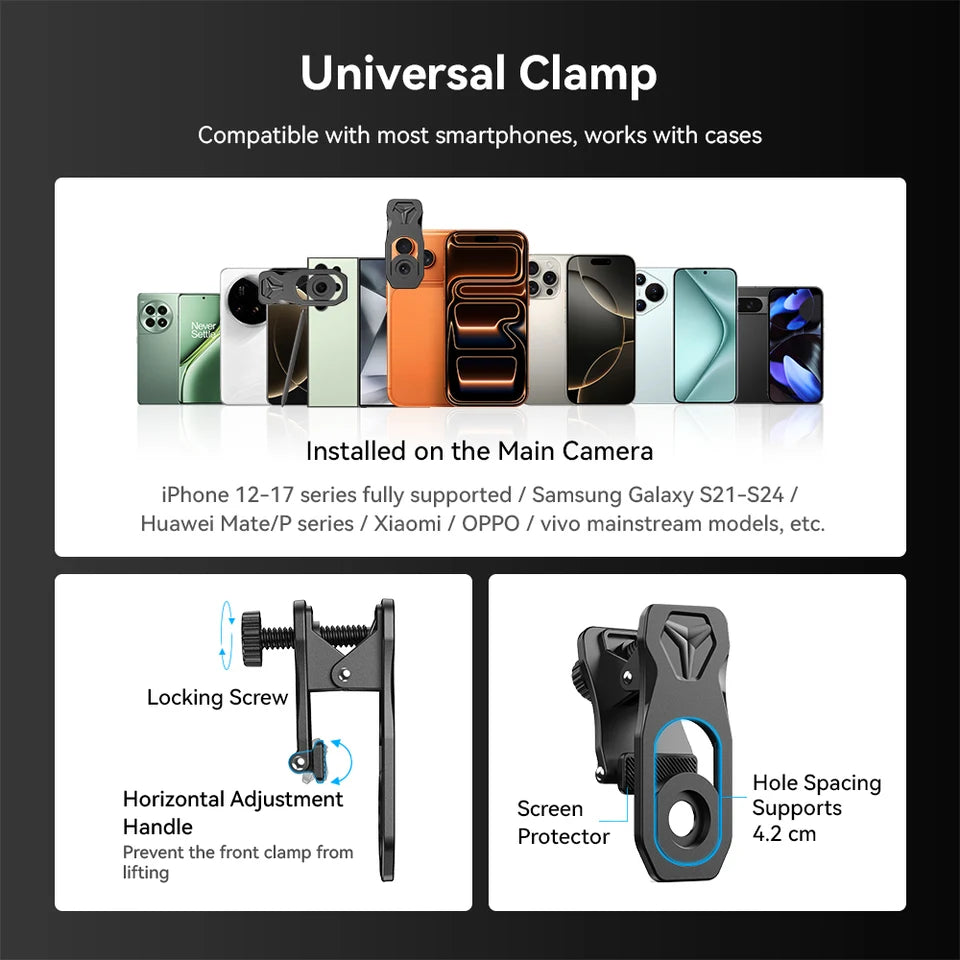 [New] Apexel 6x Close Focus 156mm Telephoto Lens for Mobile Phone [2026] (APL-TM6L)