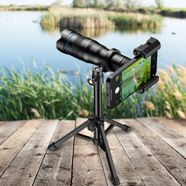 [New] Apexel 36x Super Zoom Mobile Lens + Metal Desk Tripod + Mobile H ...