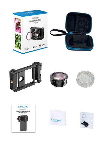 [New] Apexel 100mm Upgraded Mobile Macro Lens + CPL Filter + Holder