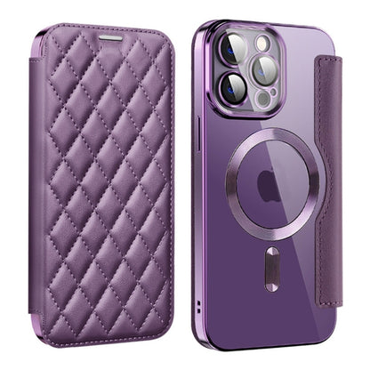 Shield Magsafe RFID Anti-theft Rhombus Leather Phone Case, For iPhone 16, For iPhone 16e, For iPhone 15 Pro Max Apple Accessories engshi4312 iPhone 16 - APEXEL INDIA - Mobile Lens - Mobile Camera Lens - Cellphone Accessories - Phone Lens - Smartphone Lens