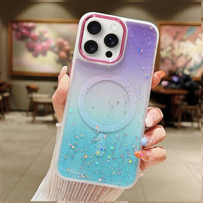 Multicolor Gradient Glitter Sequin MagSafe TPU Phone Case, For iPhone 15 Pro Max, For iPhone 15 Pro Apple Accessories engmul4396 iPhone 15 Pro Max - APEXEL INDIA - Mobile Lens - Mobile Camera Lens - Cellphone Accessories - Phone Lens - Smartphone Lens